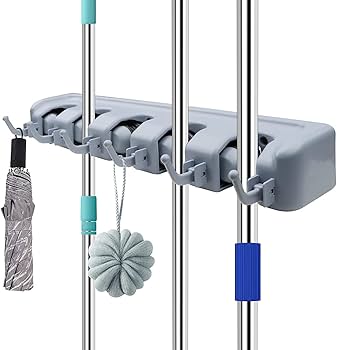 Wall Mounted Mop and Broom Holder Organizer