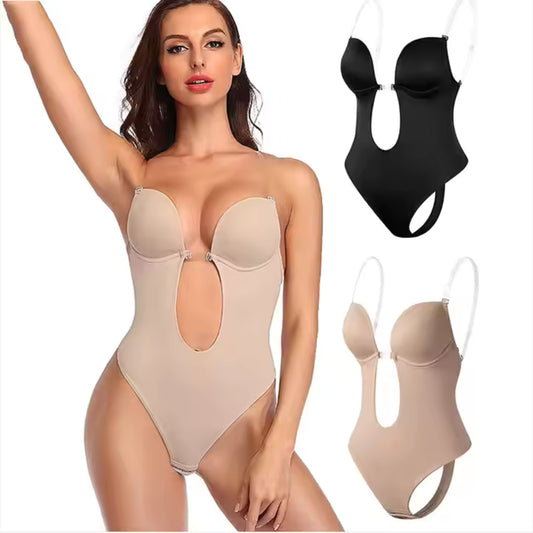 Women's Shapewear Bodysuit with Plunge Neckline