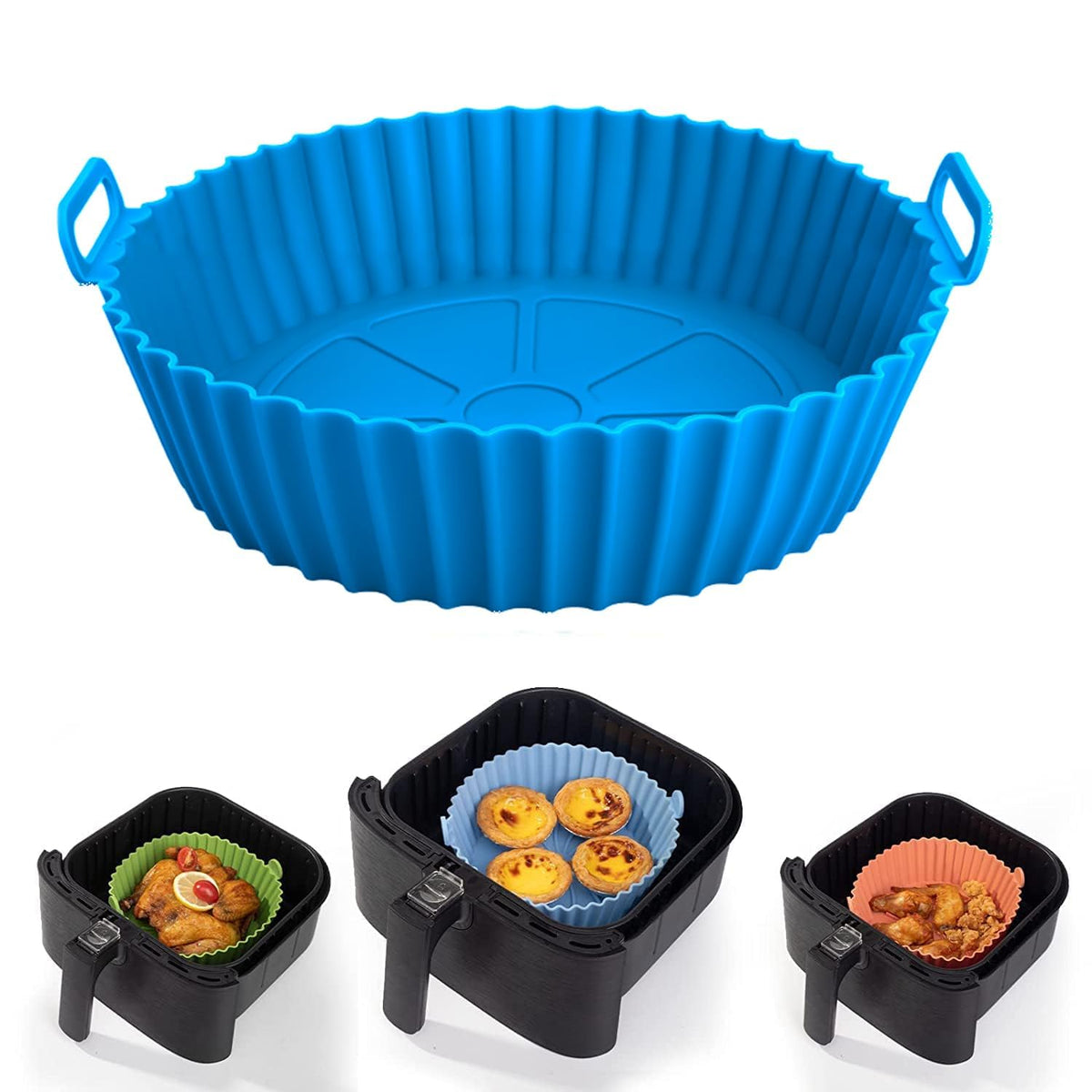 Reusable Silicone Air Fryer Liner with Handles
