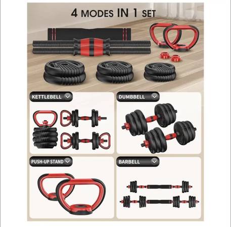Adjustable Dumbbell and Barbell Set for Home Gym