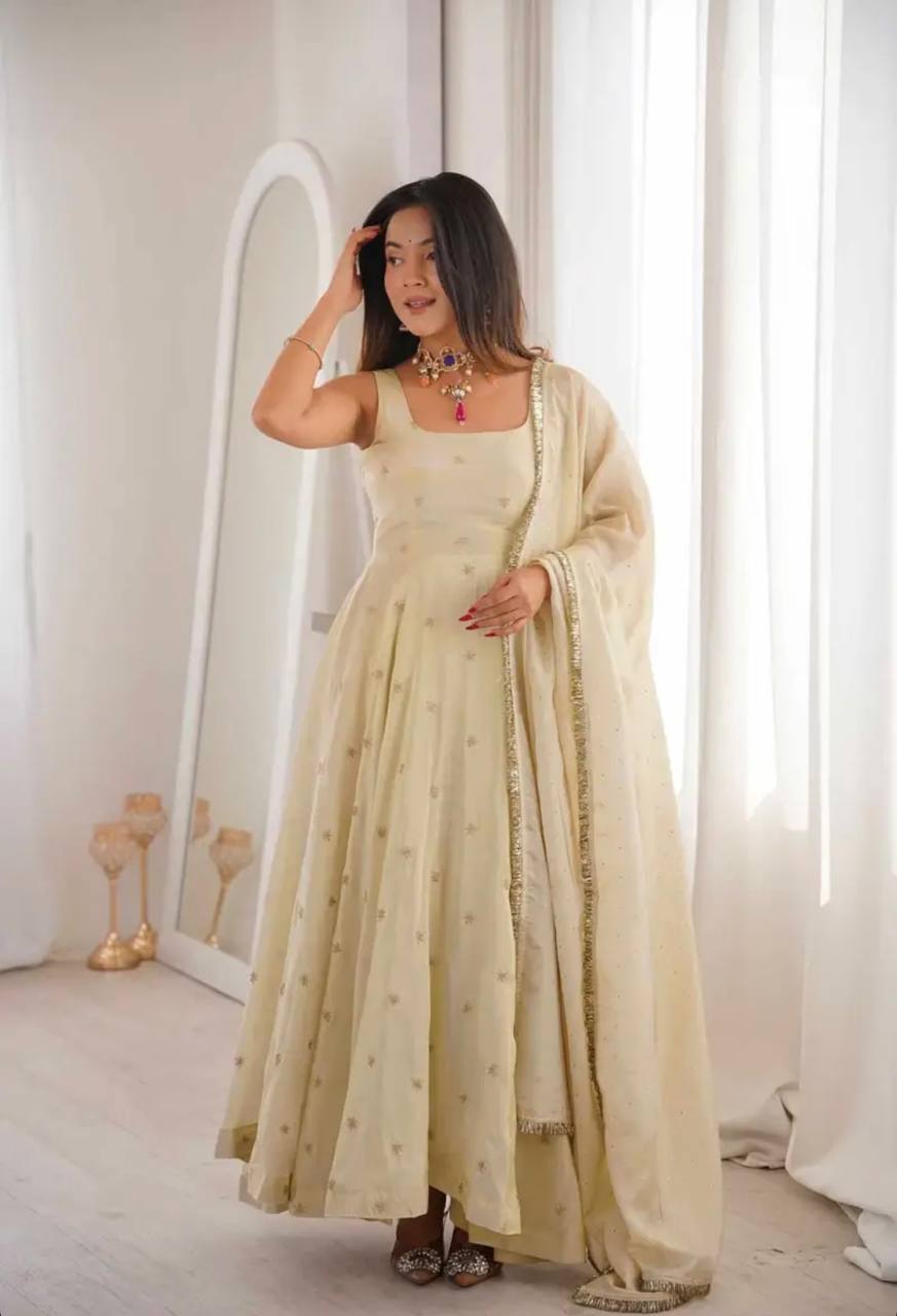 Pastel Yellow Embroidered Lehenga Set with Dupatta