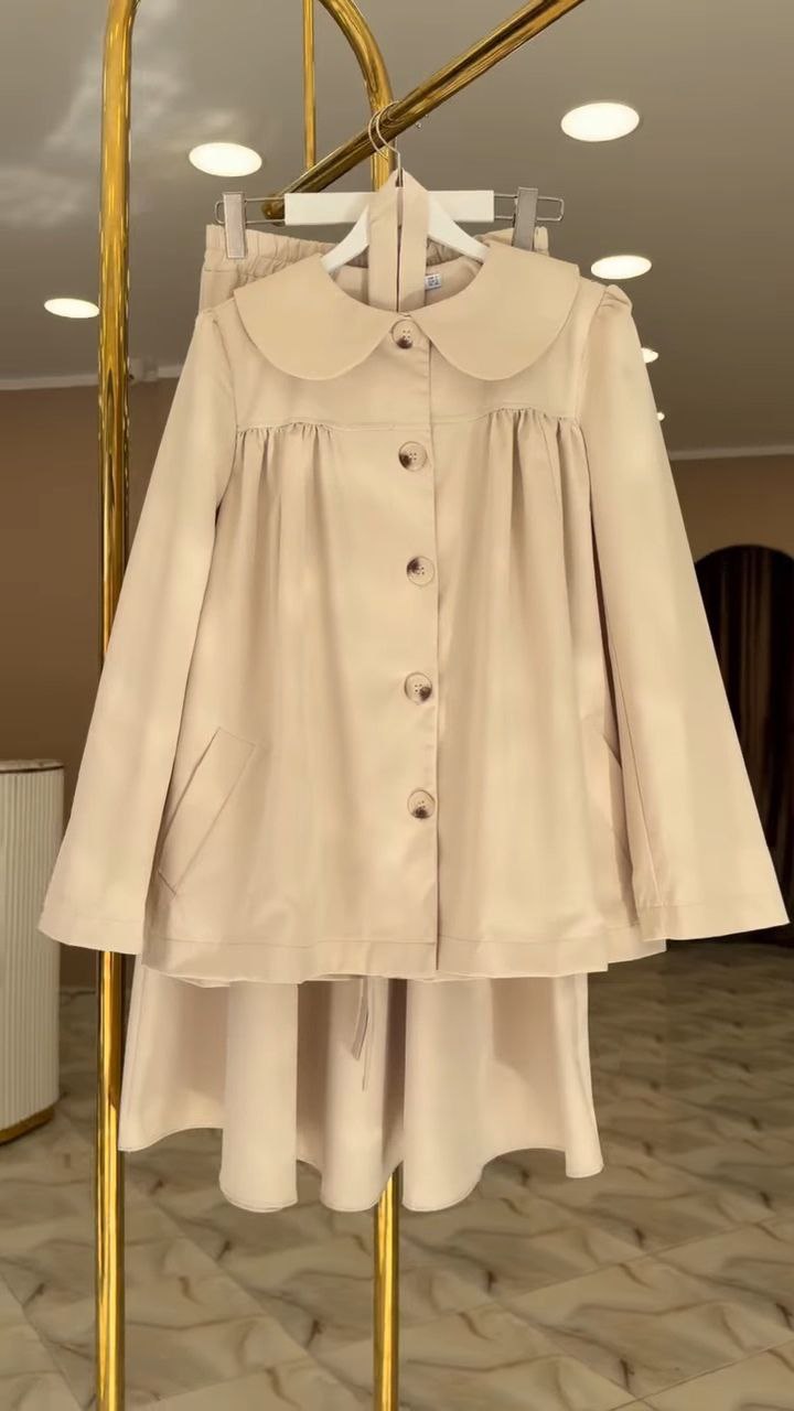 Women’s Elegant Peter Pan Collar Layered Jacket Dress