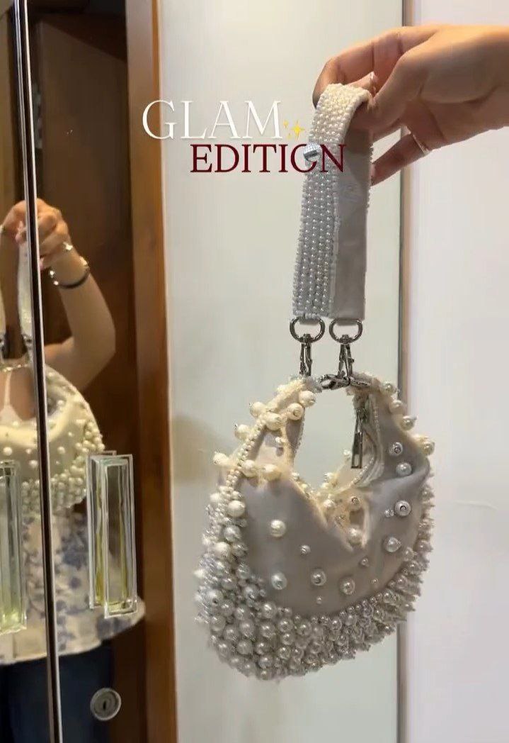 Glam Edition Pearl Embellished Mini Handbag