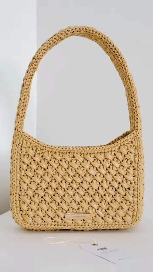 Woven Natural Straw Shoulder Bag