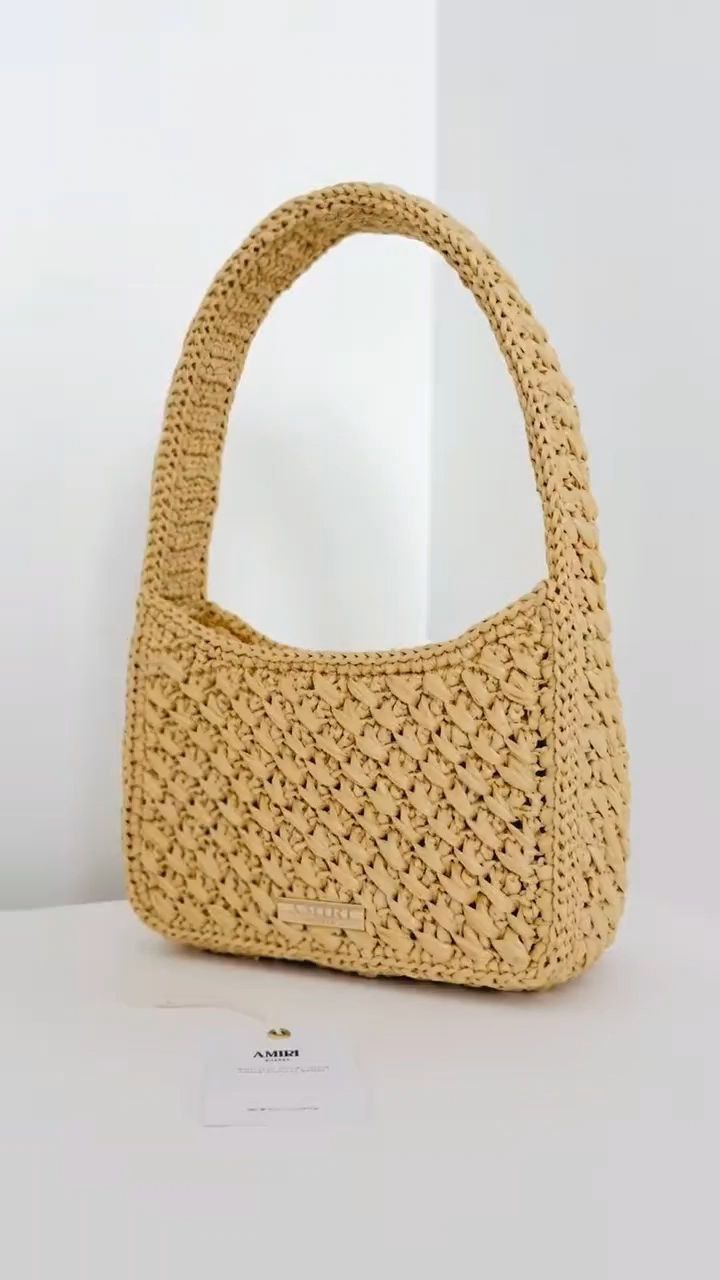 Woven Natural Straw Shoulder Bag