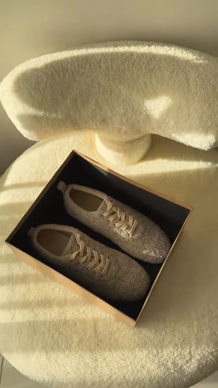Cozy Knit Lace-Up Indoor Shoes – Soft & Warm Comfort