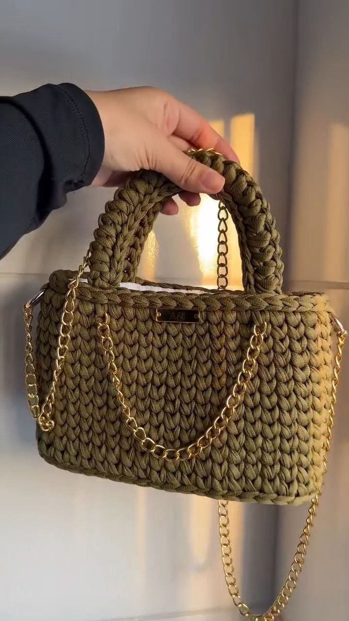Handcrafted Crochet Tote Bag with Pearl & Charm Detailing