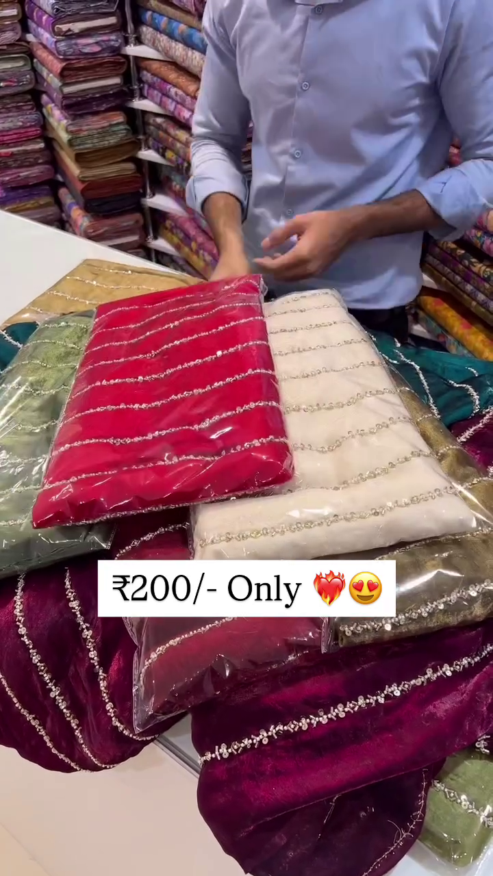 Velvet Touch Net Blend with Zari & Sequence Work