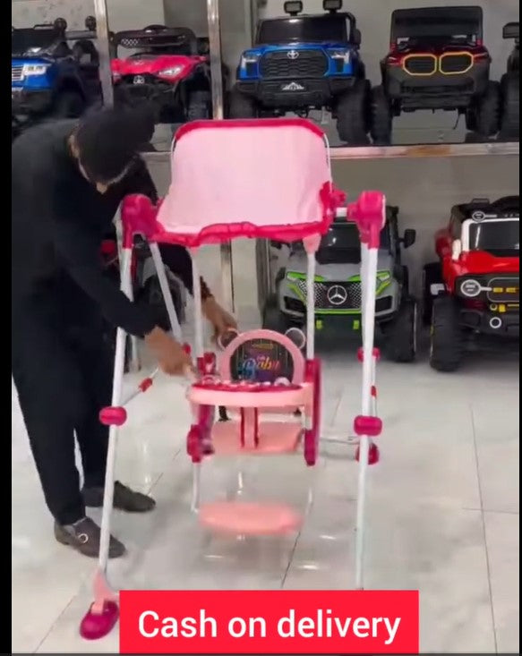 Premium Baby Swing & Walker with Canopy and Musical Toy Panel