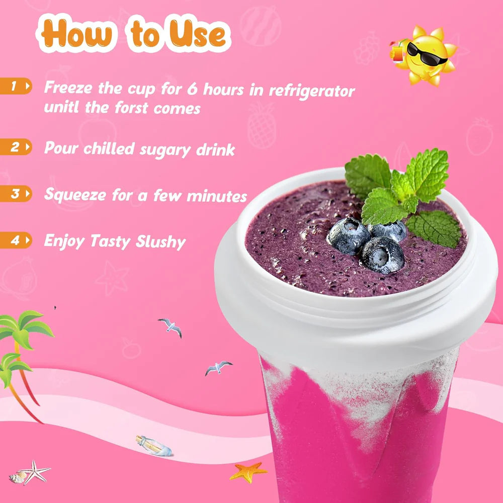Reusable Squeeze Slushy Cup – DIY Frozen Drink Maker