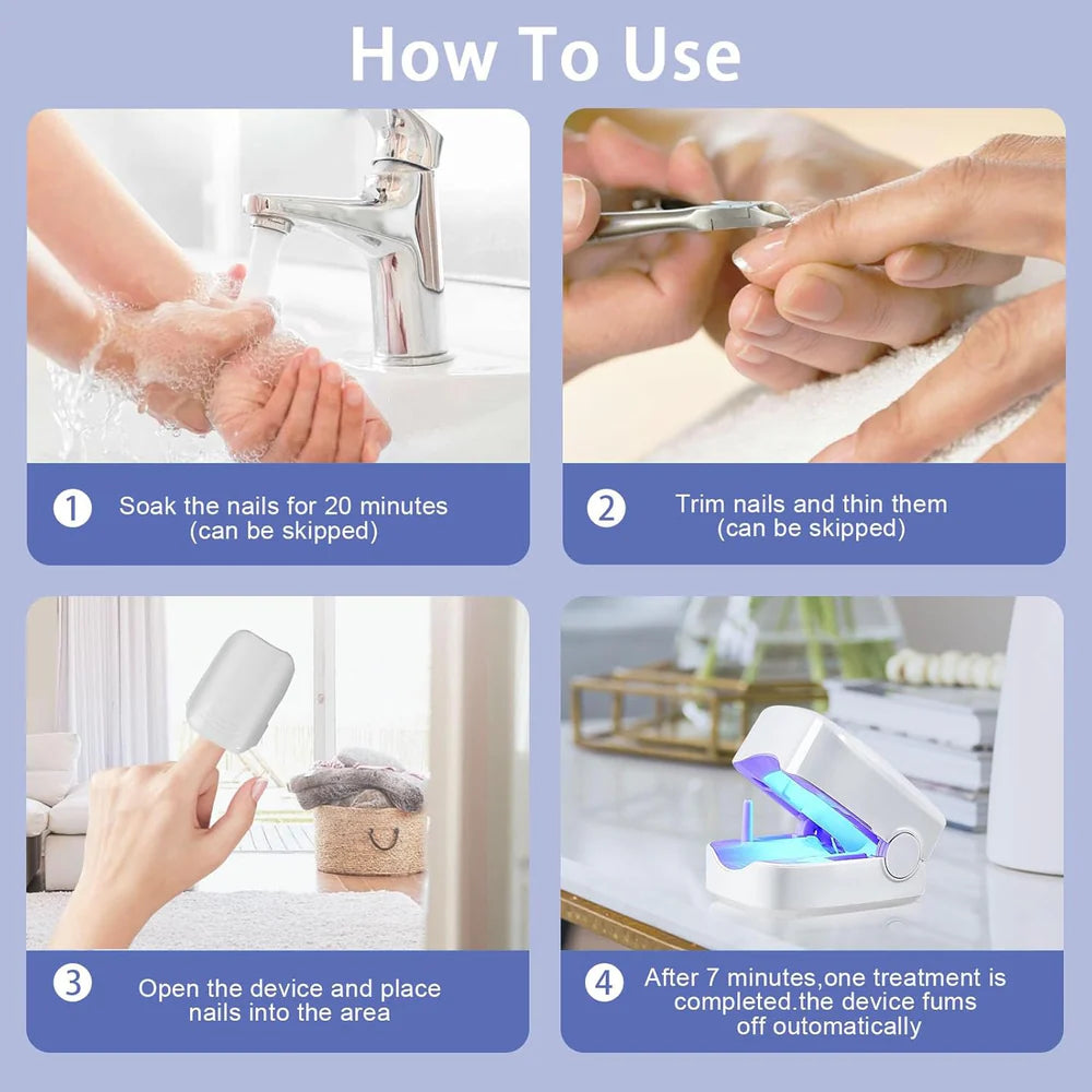 Light-Activated Nail Care Device for Fingernails and Toenails