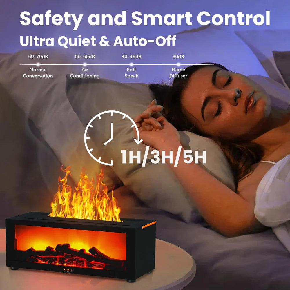7-Color Changing Fireplace Flame Diffuser for Ambient Living