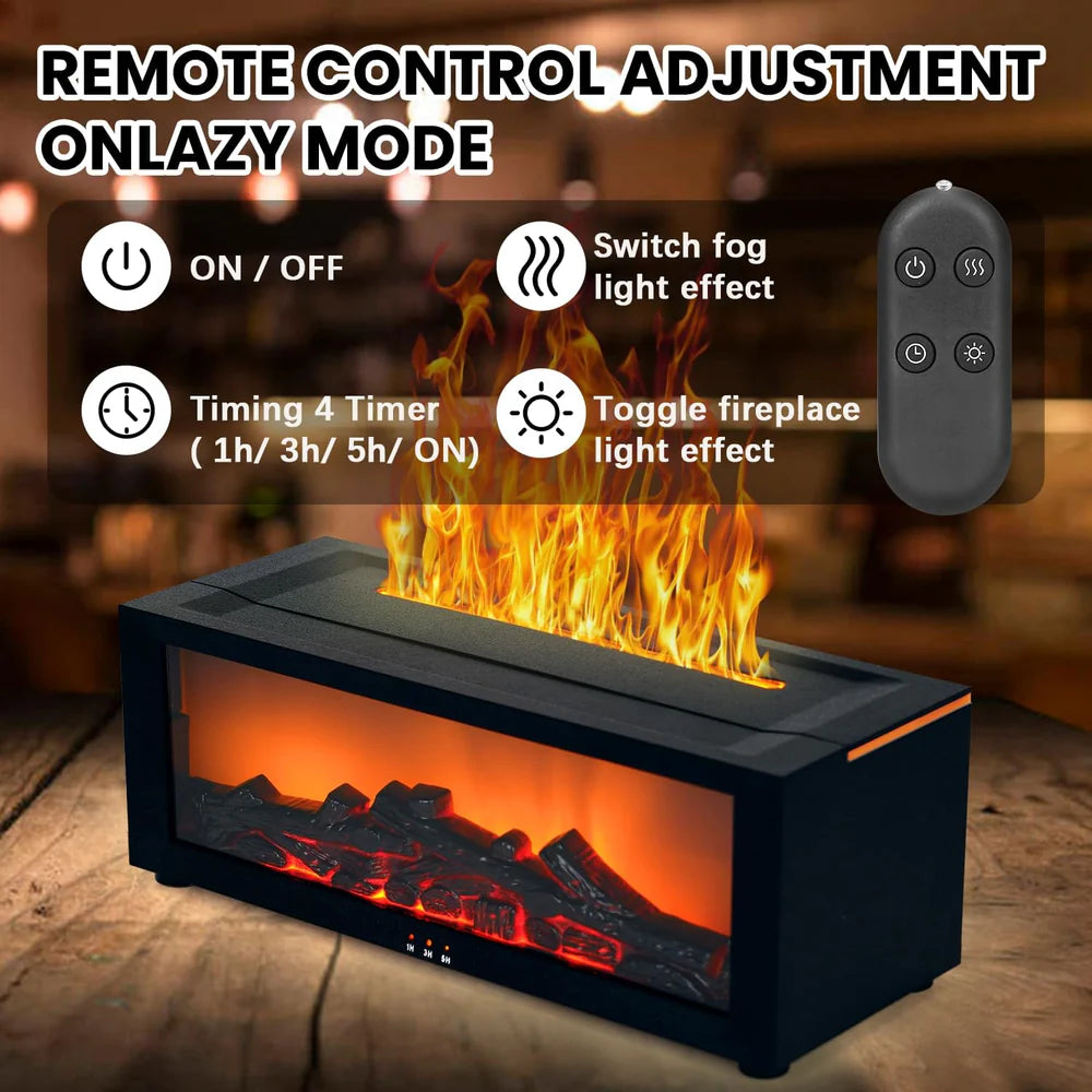 7-Color Changing Fireplace Flame Diffuser for Ambient Living