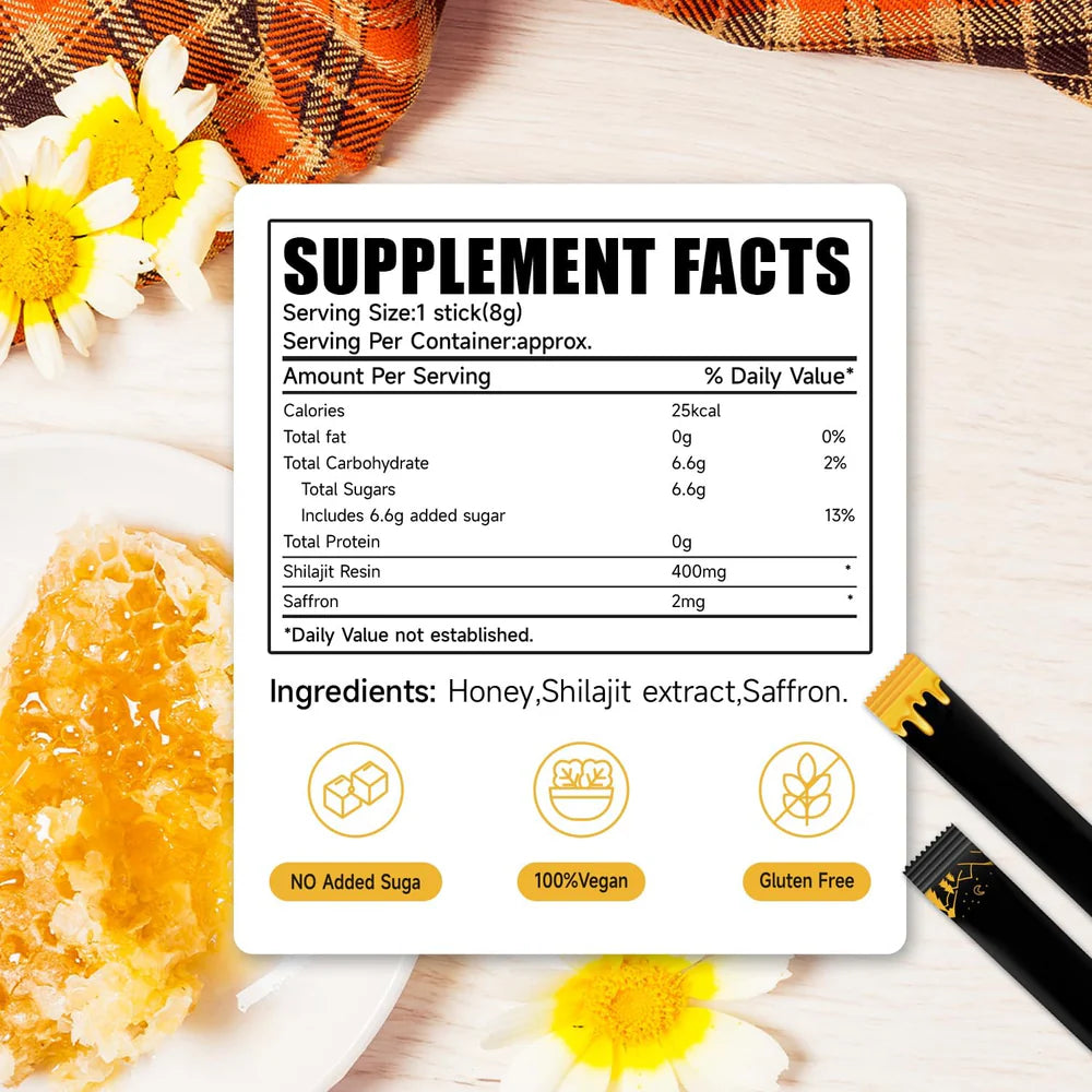 Pure Himalayan Shilajit Honey Sticks for Natural Energy