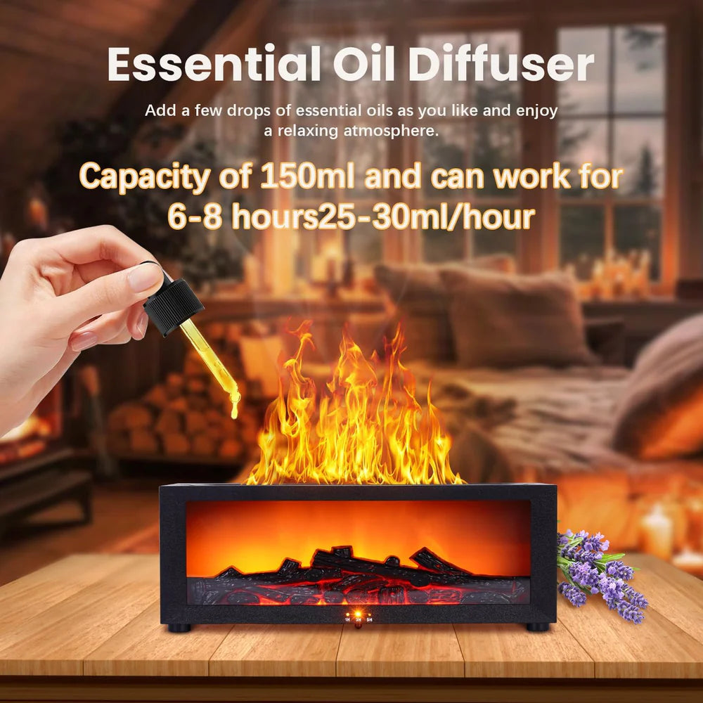 7-Color Changing Fireplace Flame Diffuser for Ambient Living