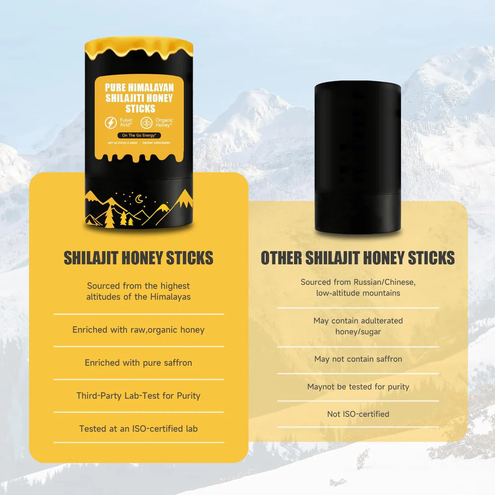Pure Himalayan Shilajit Honey Sticks for Natural Energy
