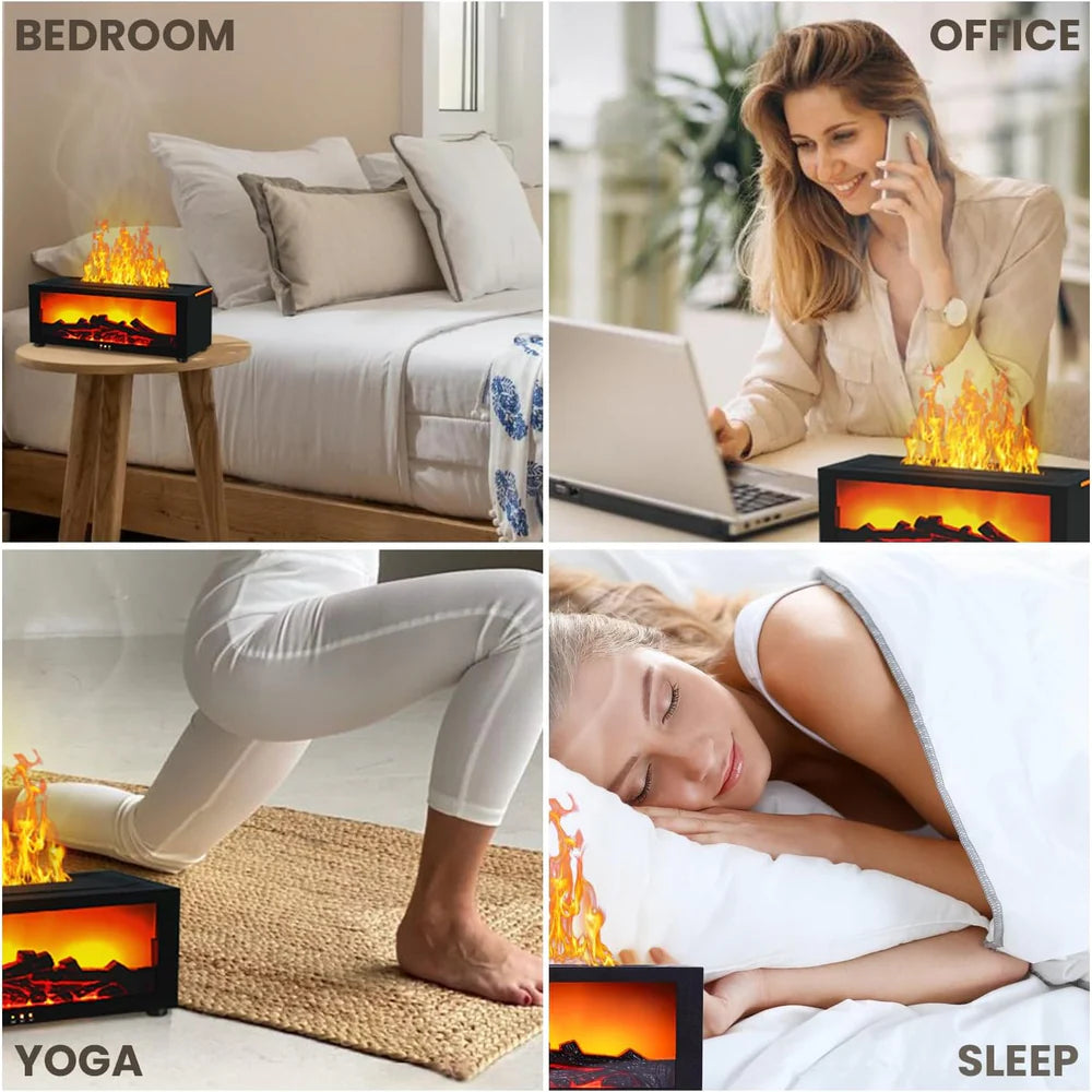 7-Color Changing Fireplace Flame Diffuser for Ambient Living