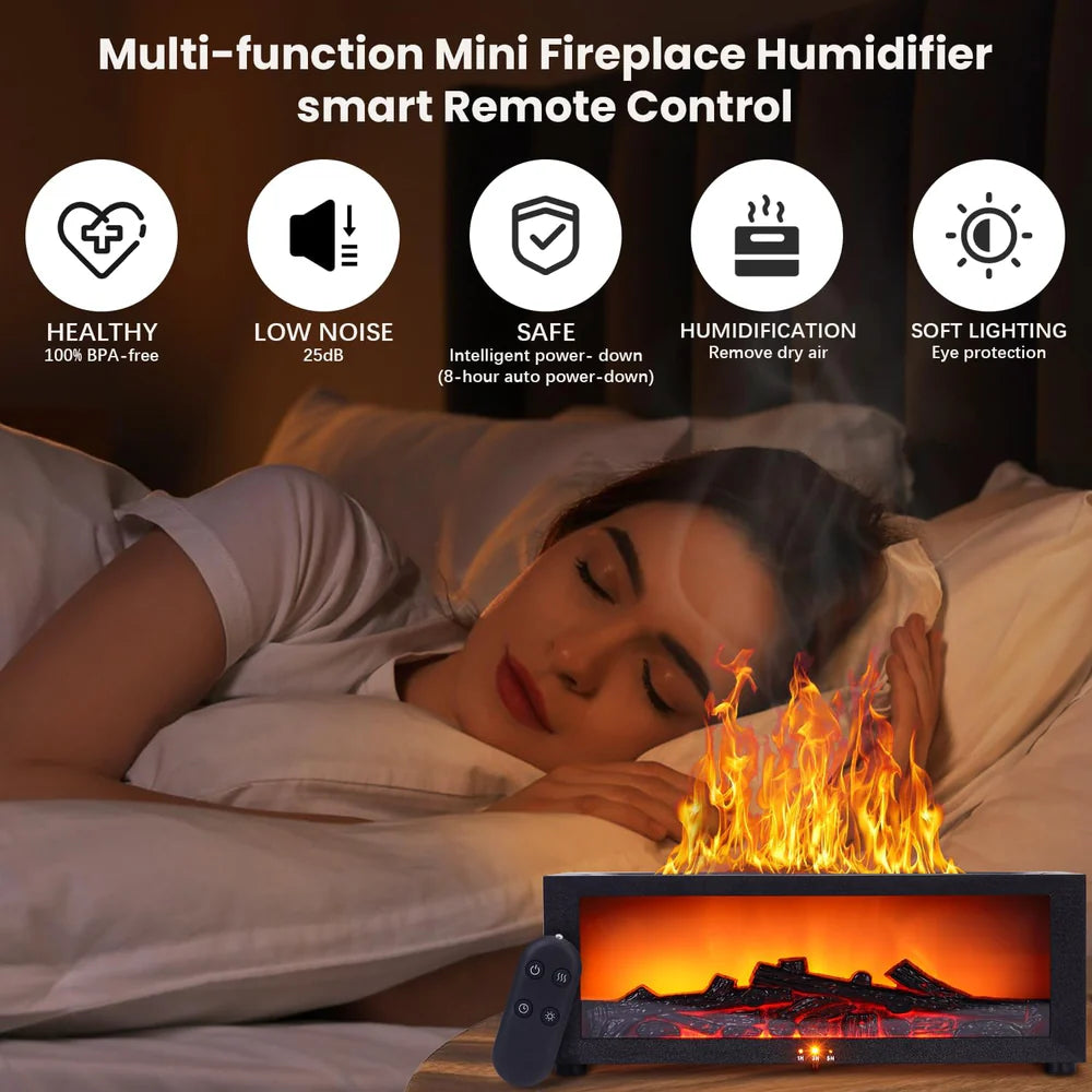 7-Color Changing Fireplace Flame Diffuser for Ambient Living
