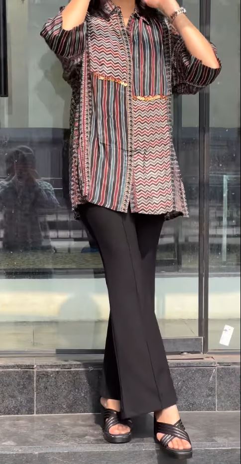 Fashion Floor India Boho Grid Ajrakh Print Multi-Pattern Shirt