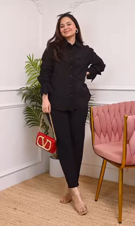 Luxe Applique Bloom Shirt Co-Ord Set