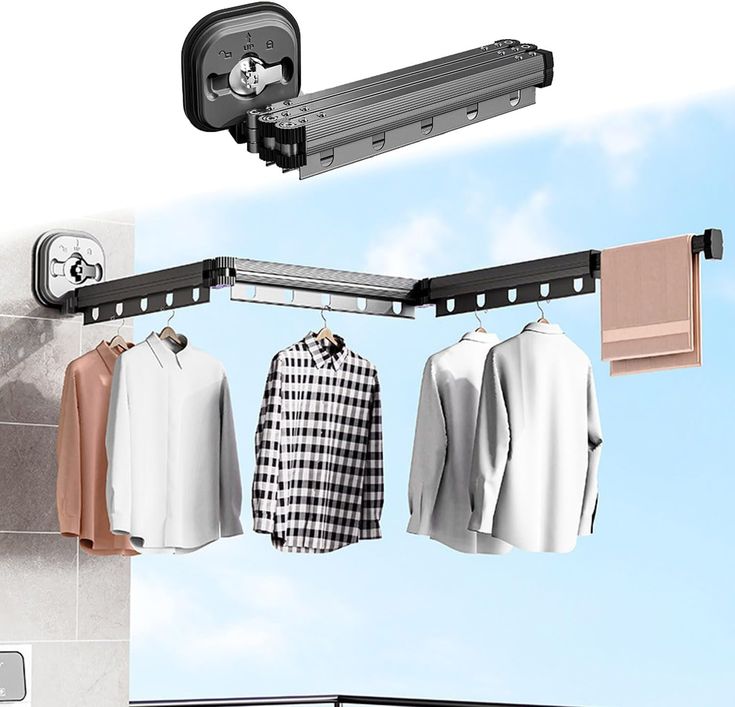 Wall Mounted Foldable Clothes Drying Rack