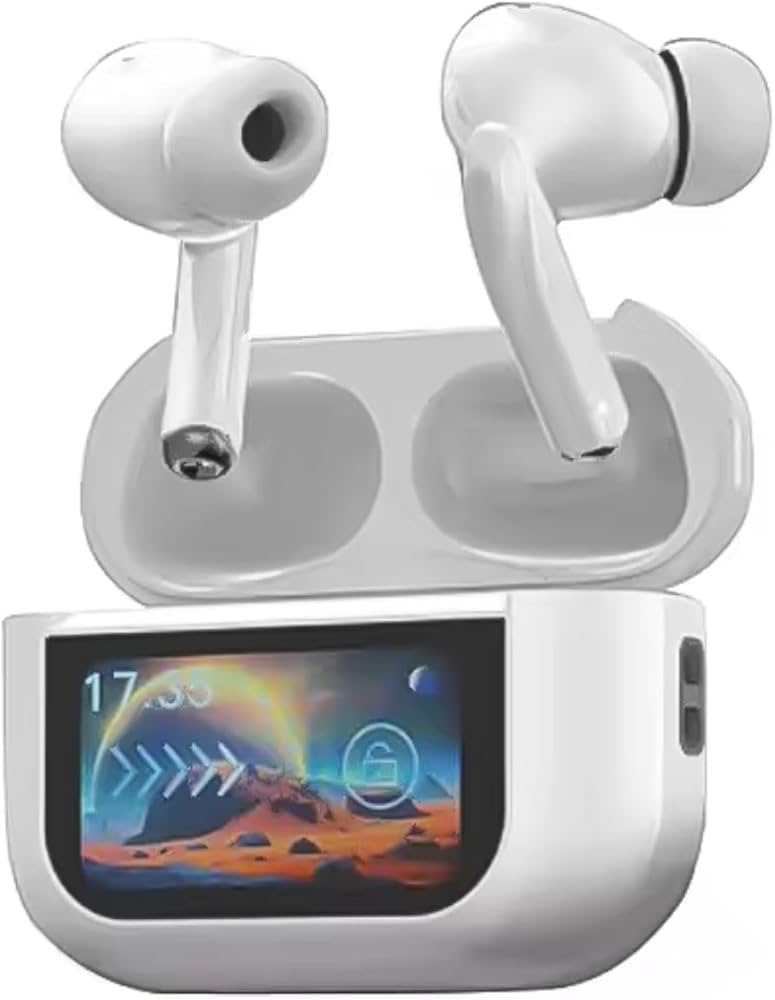 Smart Display Wireless Earbuds with Charging Case