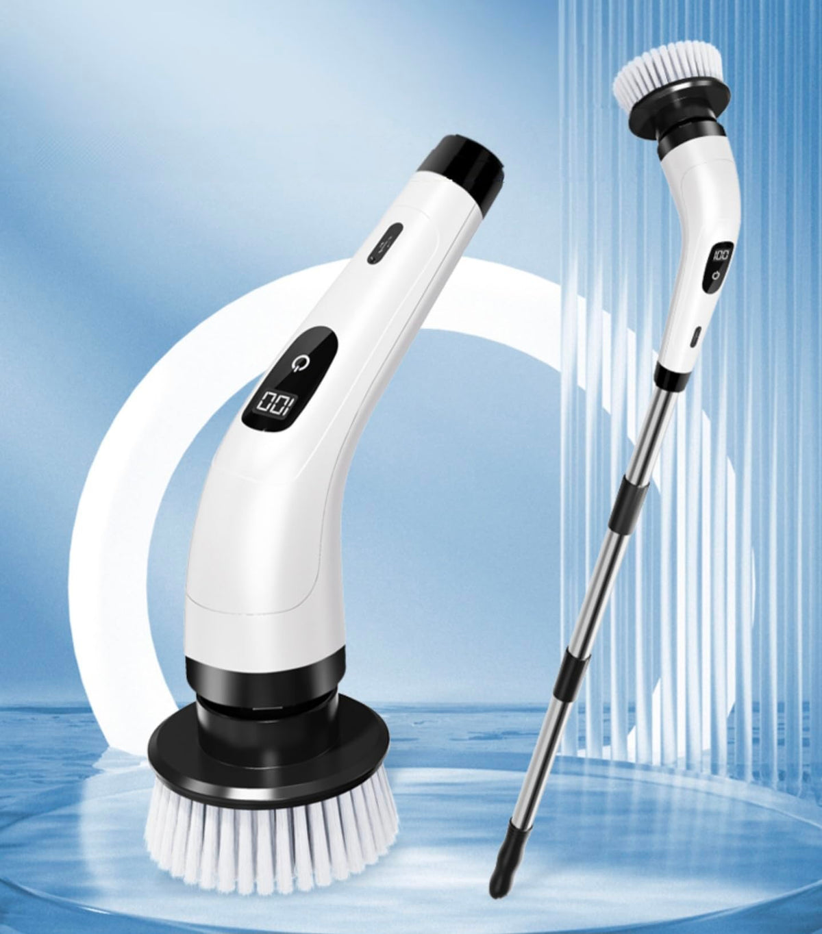 Electric Spin Scrubber with Extendable Handle