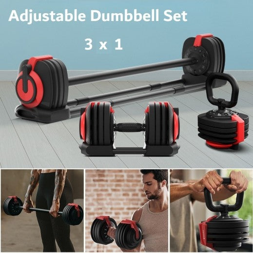 Adjustable Dumbbell and Barbell Set for Home Gym
