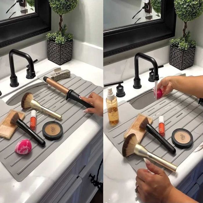 Roll-Up Silicone Kitchen Sink Drying Mat