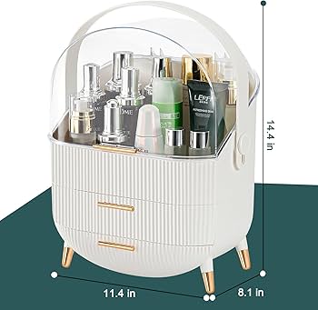 Multi-Layer Makeup and Cosmetic Storage Organizer with Transparent Lid
