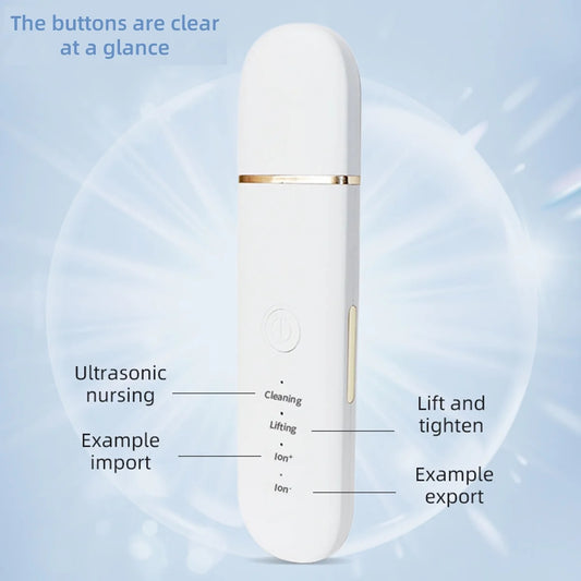 Ultrasonic Ion Skin Scrubber – Deep Pore Facial Cleaner & Lifting Device