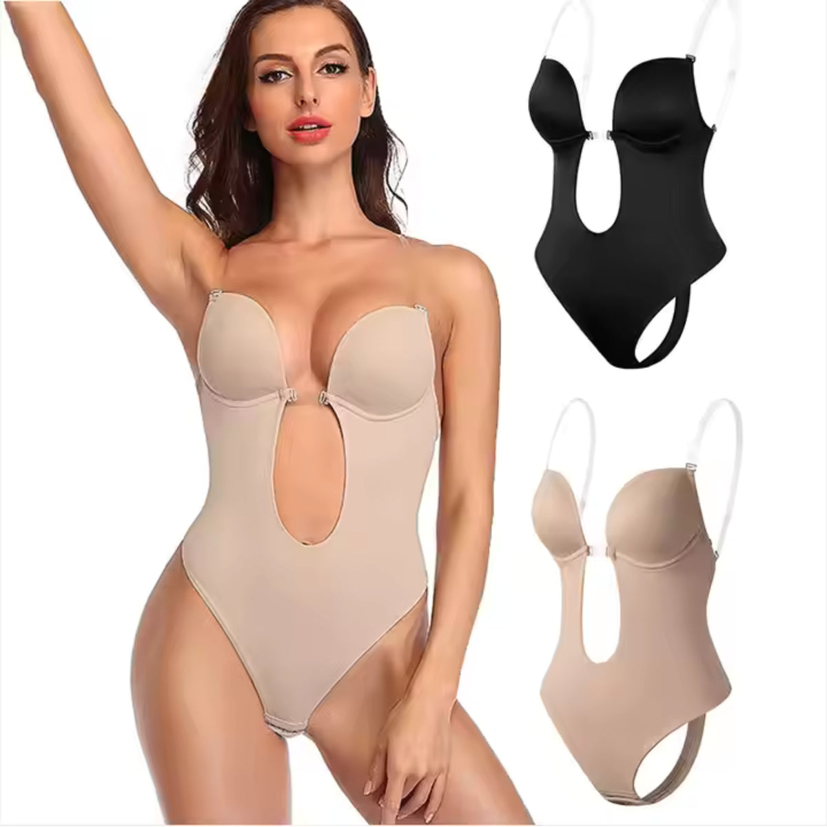 Women's Shapewear Bodysuit with Plunge Neckline