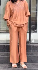 Embroidered Linen Relaxed-Fit Shirt and Trousers Co-Ord Set