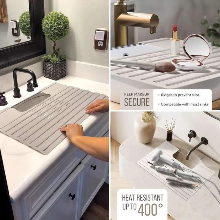 Roll-Up Silicone Kitchen Sink Drying Mat