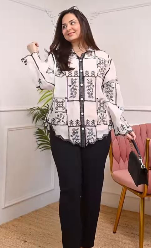 Luxe Applique Bloom Shirt Co-Ord Set