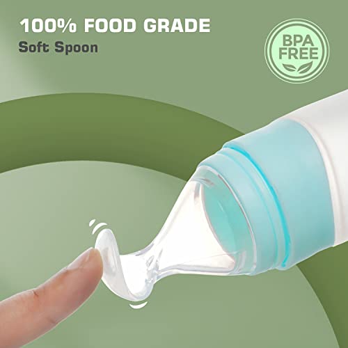 Baby Feeding Bottle with Soft Silicone Spoon Dispenser