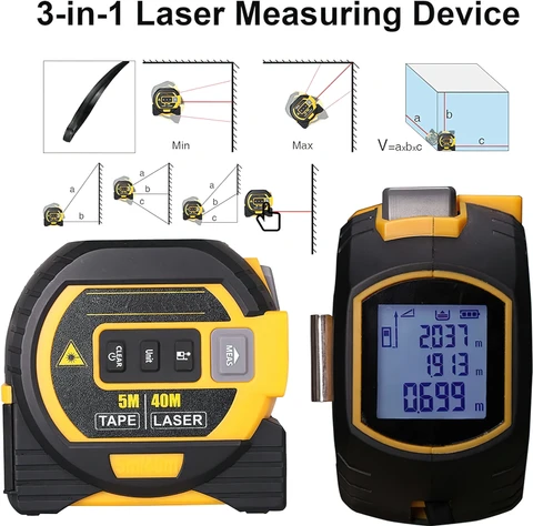 Digital Laser Measuring Tape 5M Tape with 60M Laser Distance Meter
