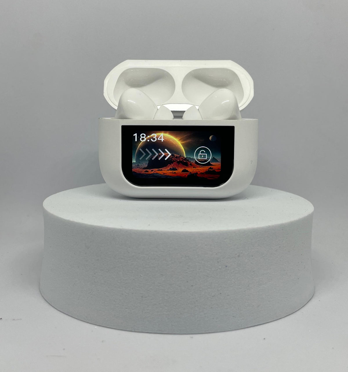 Smart Display Wireless Earbuds with Charging Case