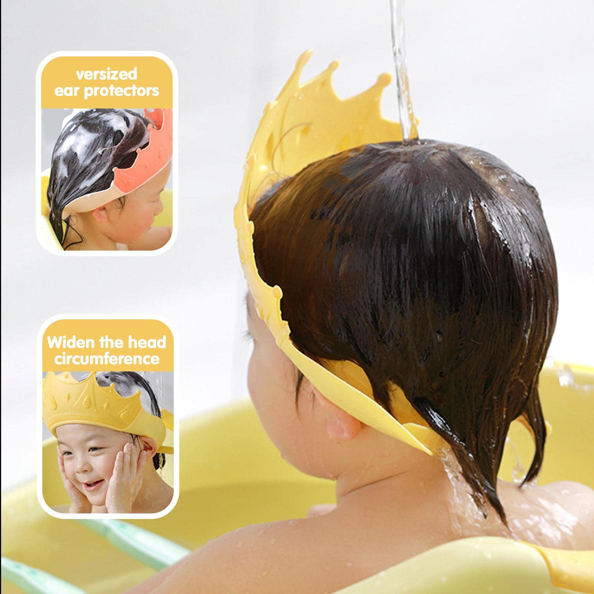 Adjustable Baby Shampoo Shower Cap with Ear Protection