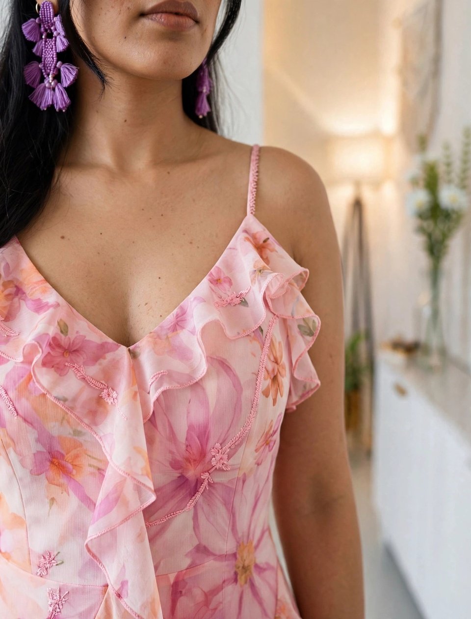 Elegant Tiered Midi Dress Collection – Available in Soft Petal Pink & Chocolate Polka Dot