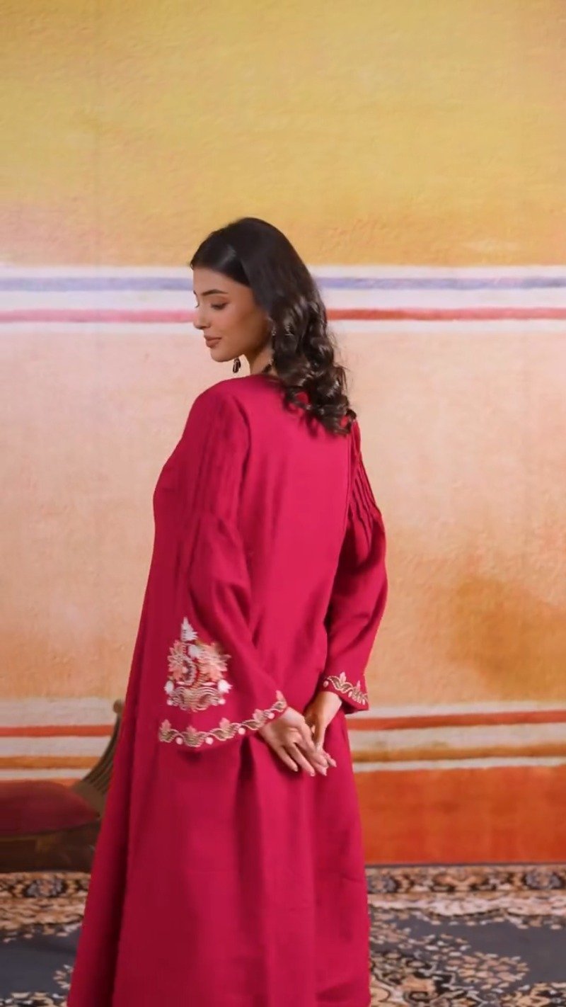 Enchanting Magenta Embroidered A-Line Kurta Set