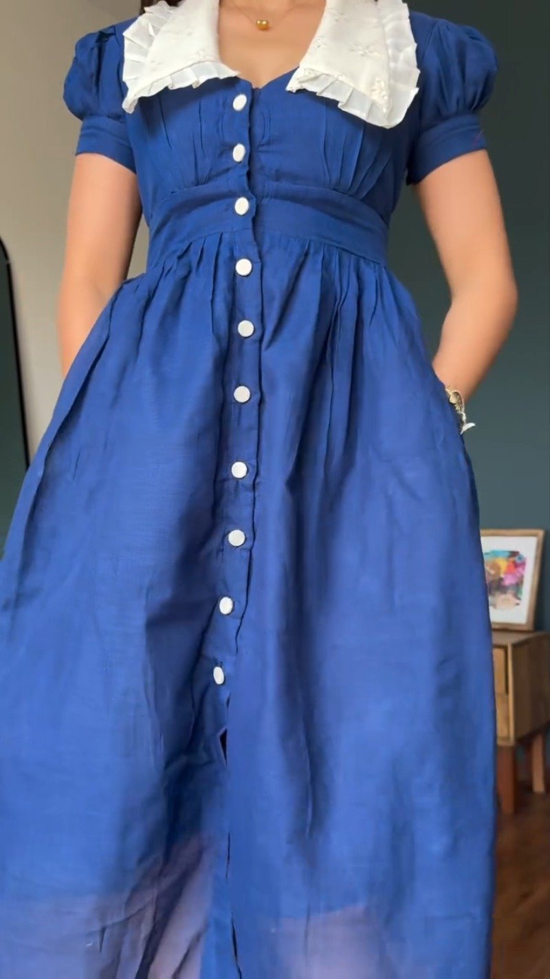 Boho-Chic Collared Midi & Mini Dresses – Available in Midnight Blue, Forest Green, Teal & Burgundy