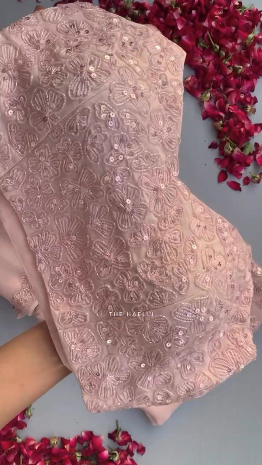 Timeless Elegance Sequin Embroidered Suit Set – Available in Radiant Pink & Subtle Peach