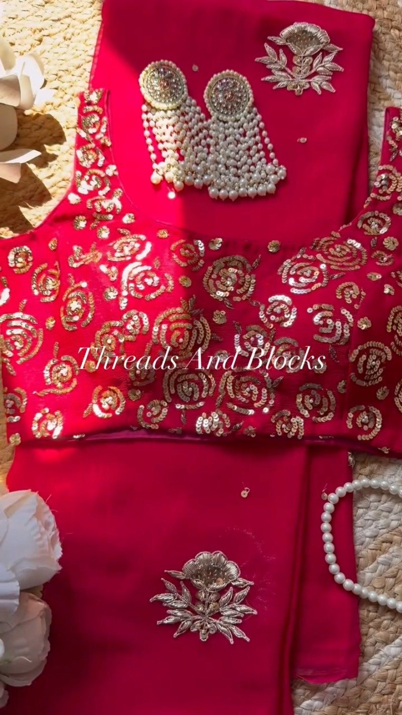 Aura Crimson Embellished Kurta Set – Available in Crimson Red