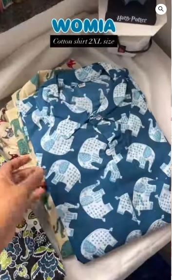 Cotton Elephant Print Casual Shirt
