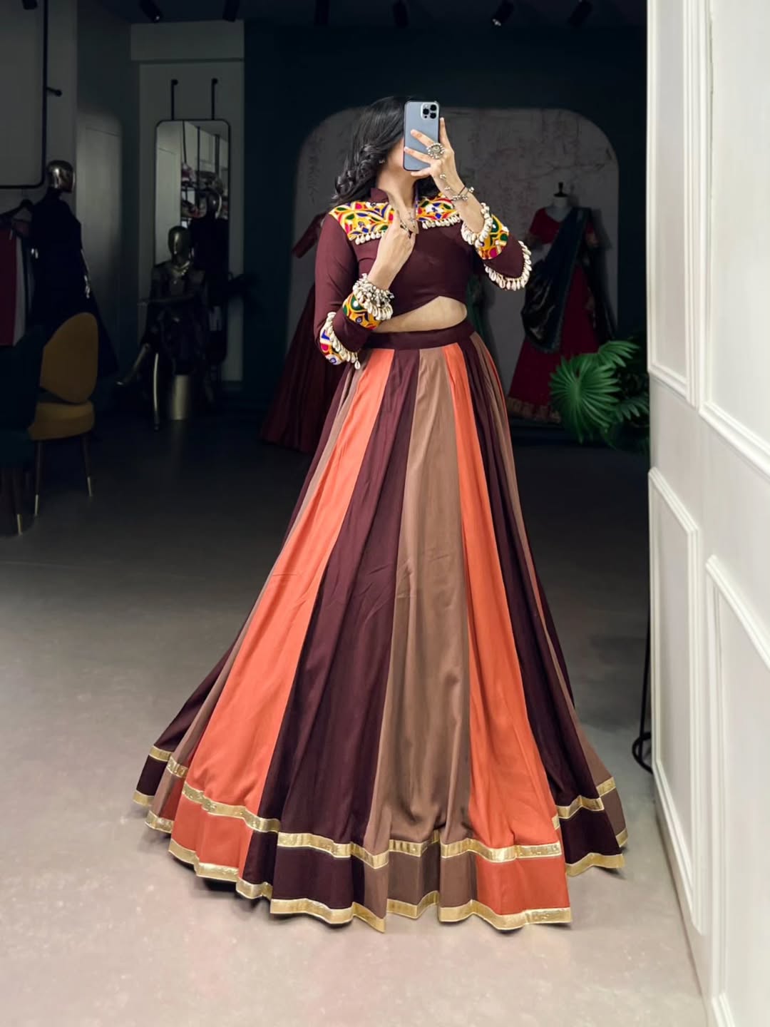 Mint Green Embroidered Peplum Top with Palazzo Pants & Dupatta Set