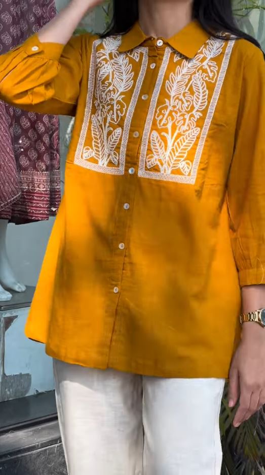 Floral Embroidered Short Kurti