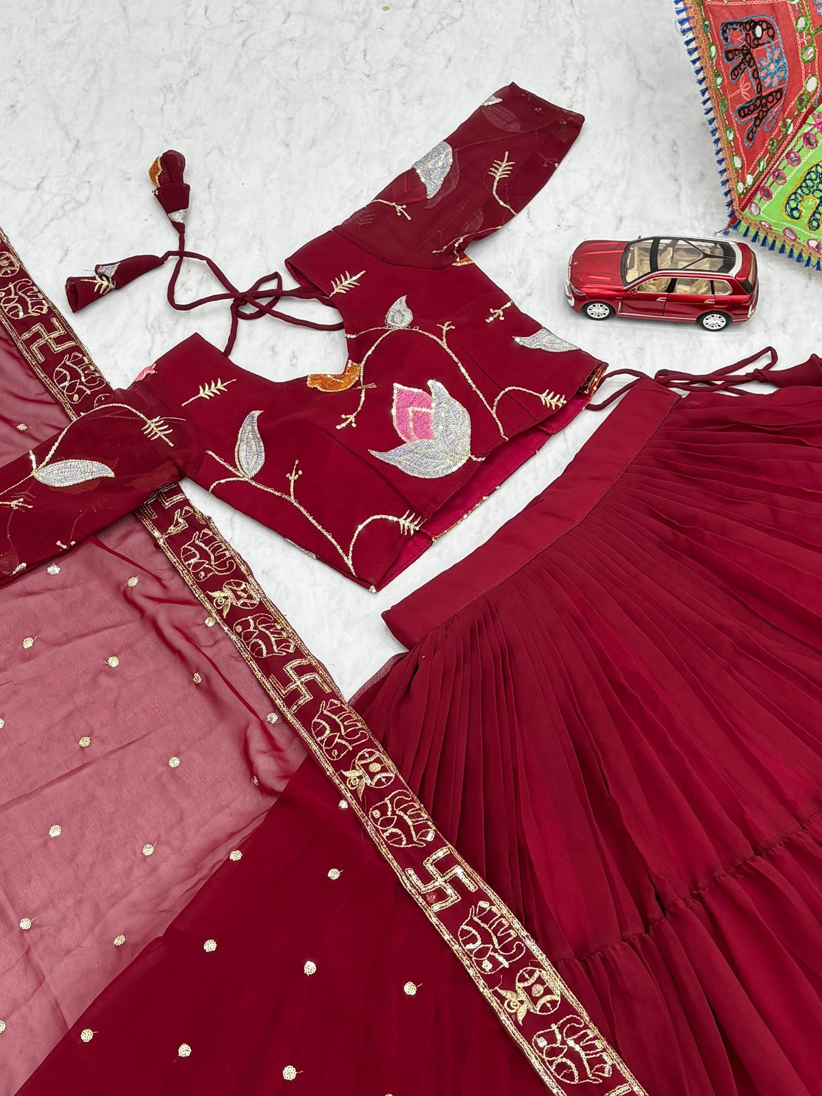 Navratri Special Georgette Lehenga Choli With 9 Meter Flair And Embroidery Sequins Work