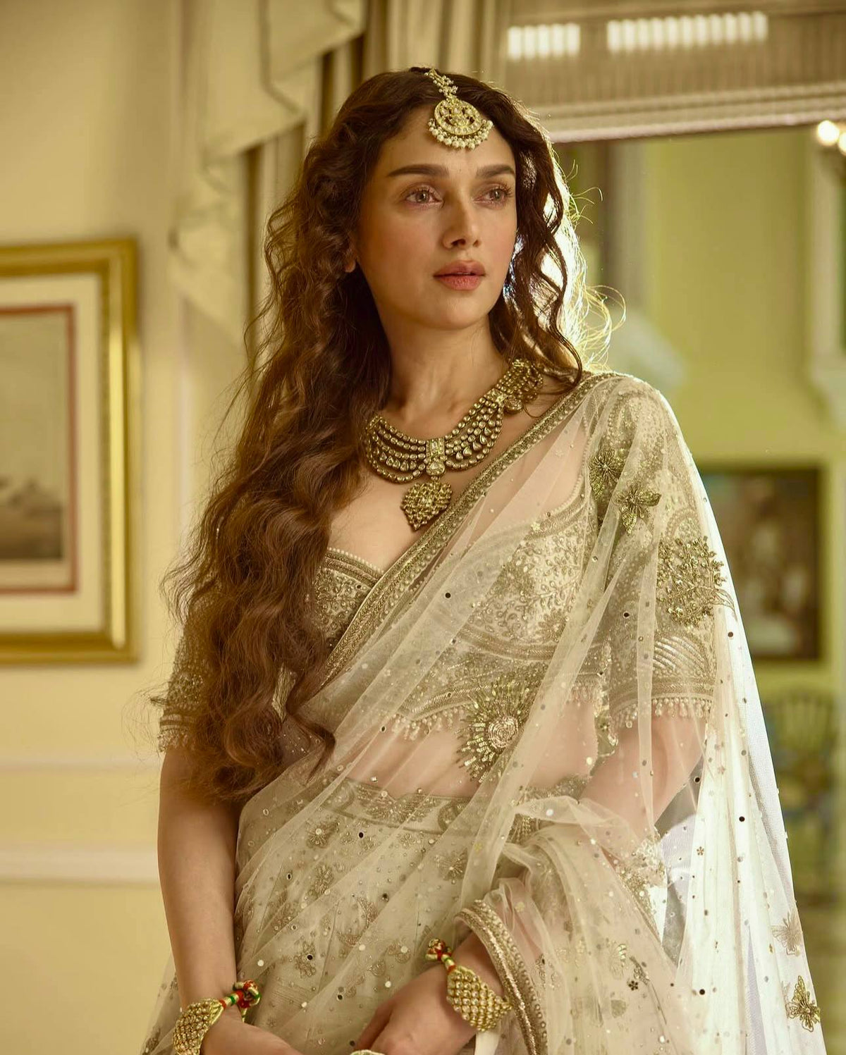 Luxurious Beige Color Bridal Wear Lehenga Set