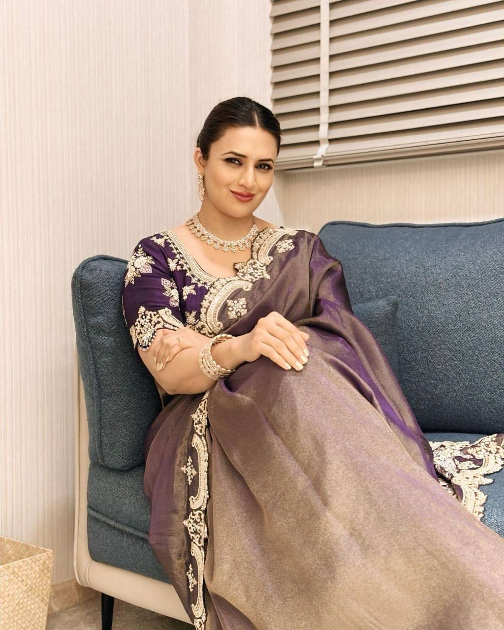 Celebrity Wear Soft Copper Gold Weave Silk Beautiful Sequins And Zari Embroidery Work Bollywood Saree